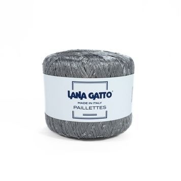 Пряжа Paillettes/Паллетс, срібло 8603, Lana Gatto