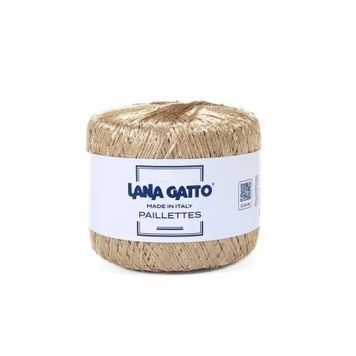 Пряжа Paillettes/Паллетс, золотистий беж 30784, Lana Gatto