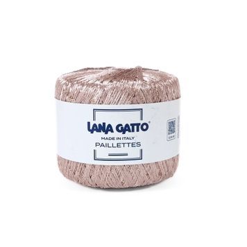 Пряжа Paillettes/Паллетс, рожевий беж 8933, Lana Gatto