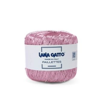 Пряжа Paillettes/Паллетс, рожевий 30786, Lana Gatto